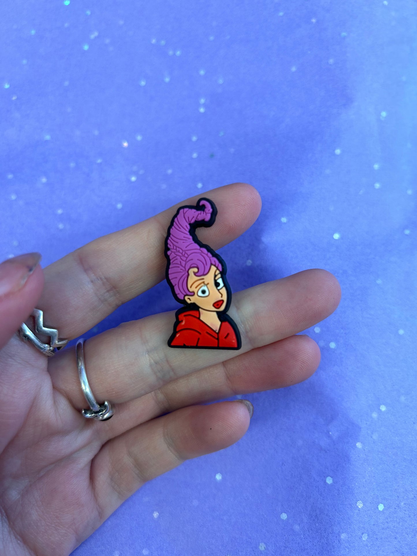 Purple witch croc charm
