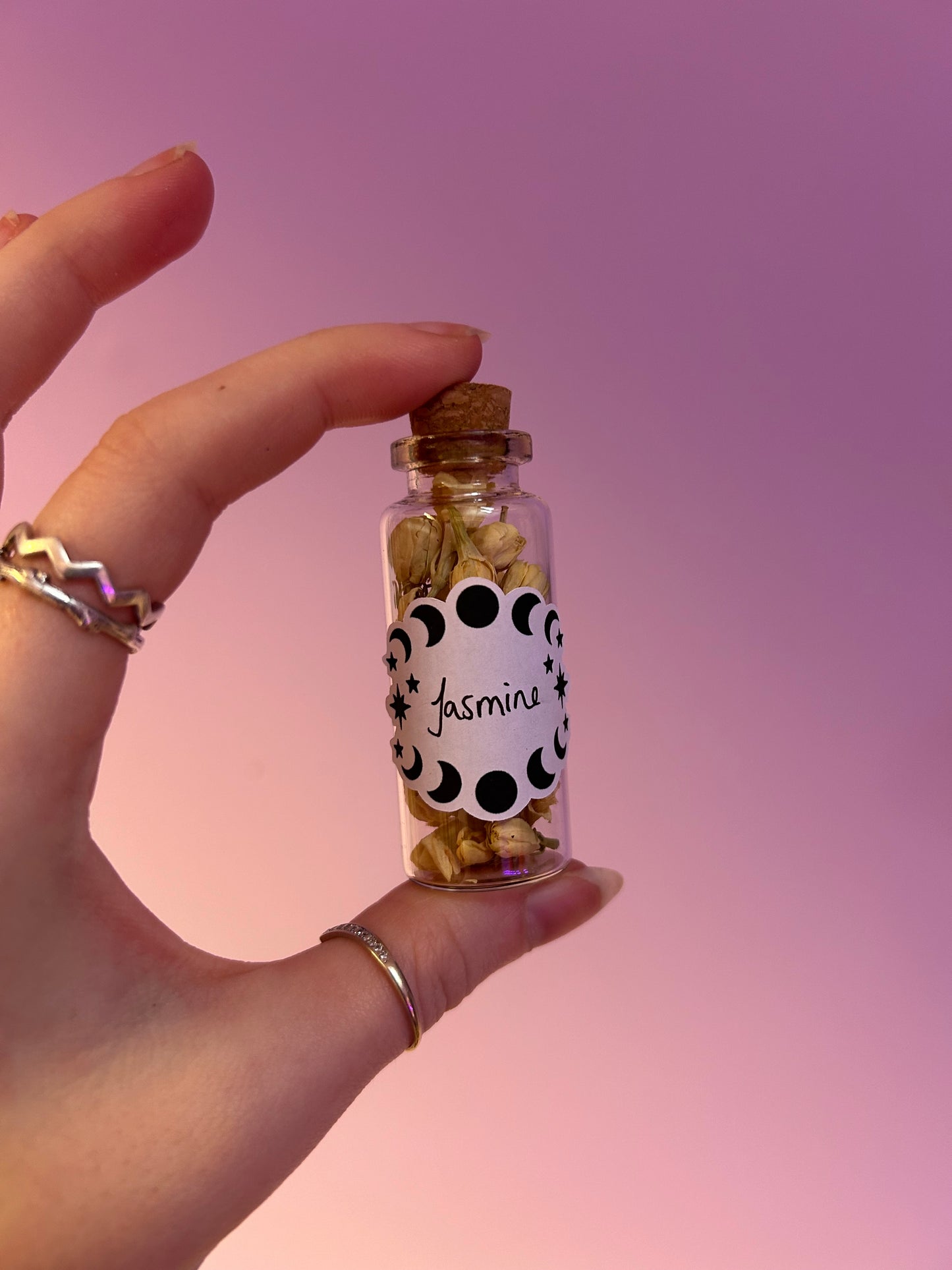 Jasmine herb spell bottle
