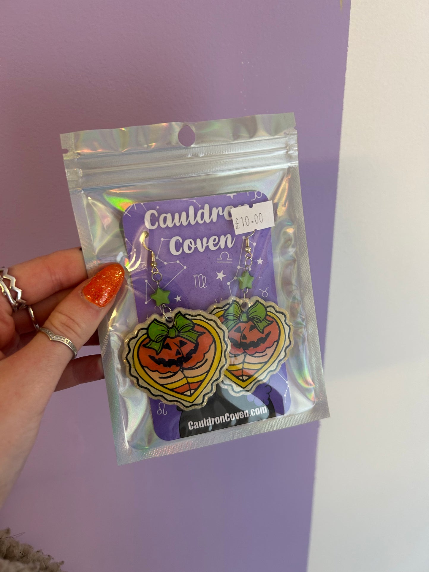 Candy corn Pumpkin booty heart Resin earrings
