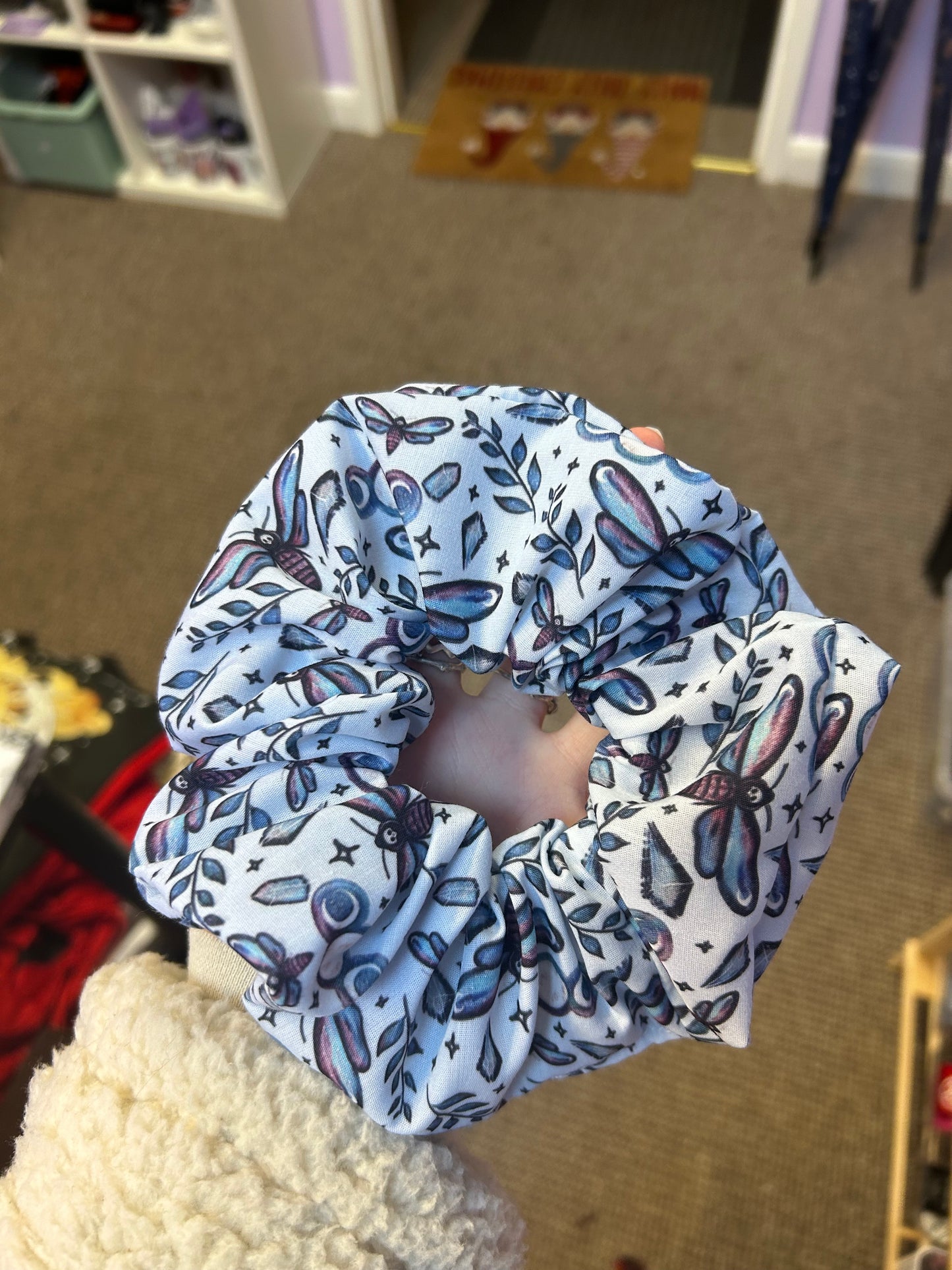 Crystal moth hair scrunchie