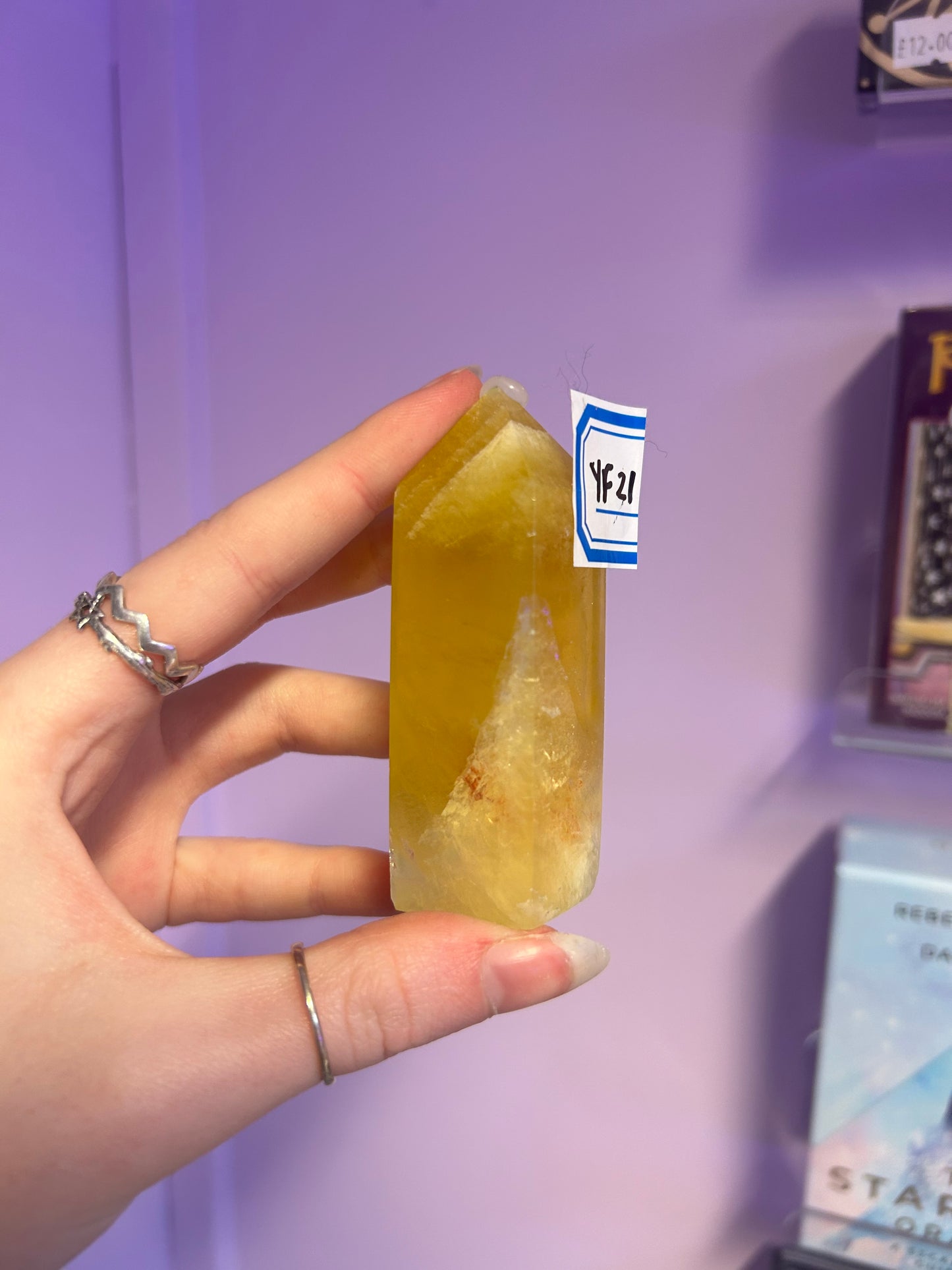 Yellow fluorite Crystal tower