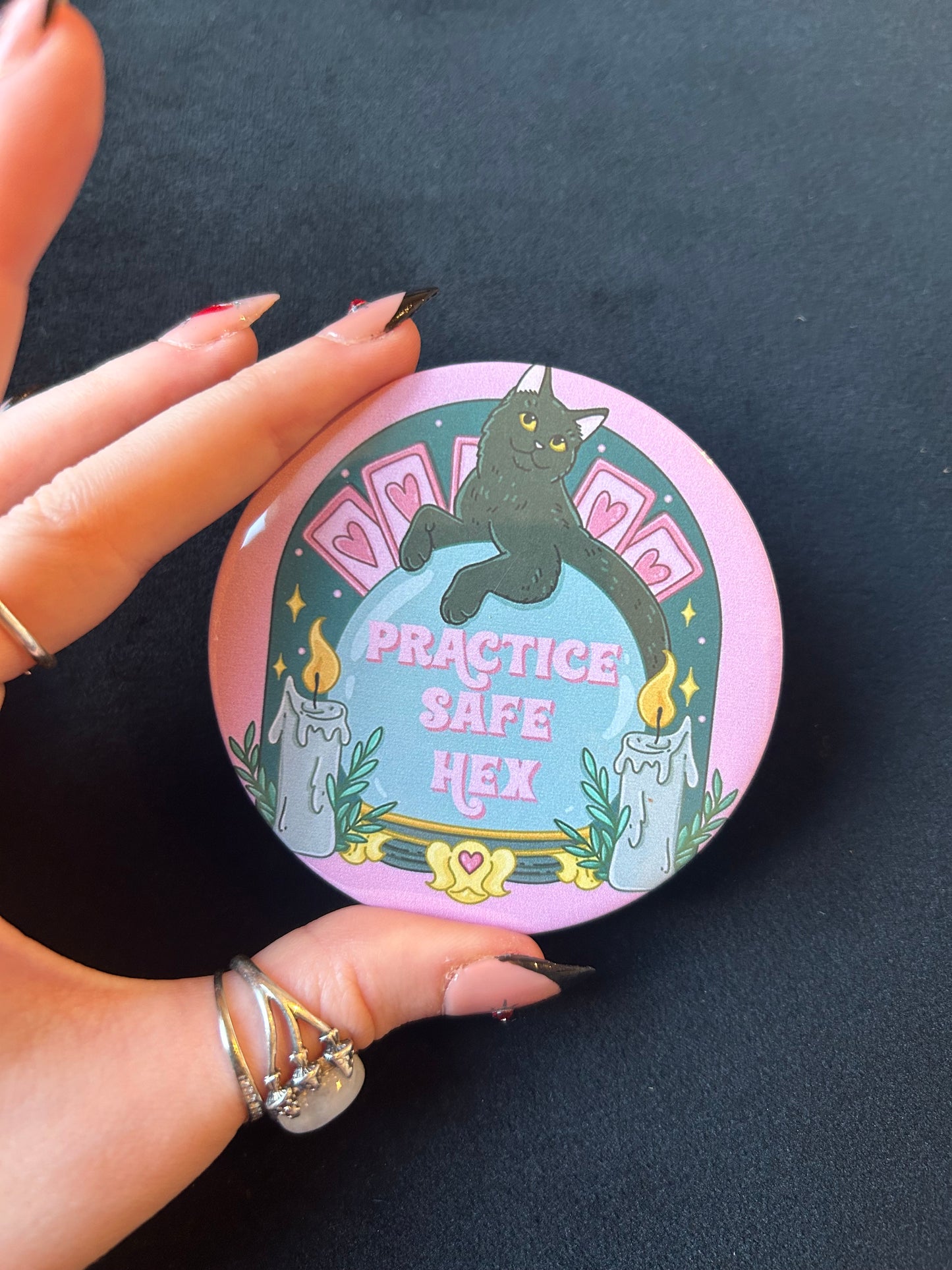 Practice safe hex pocket Mirror