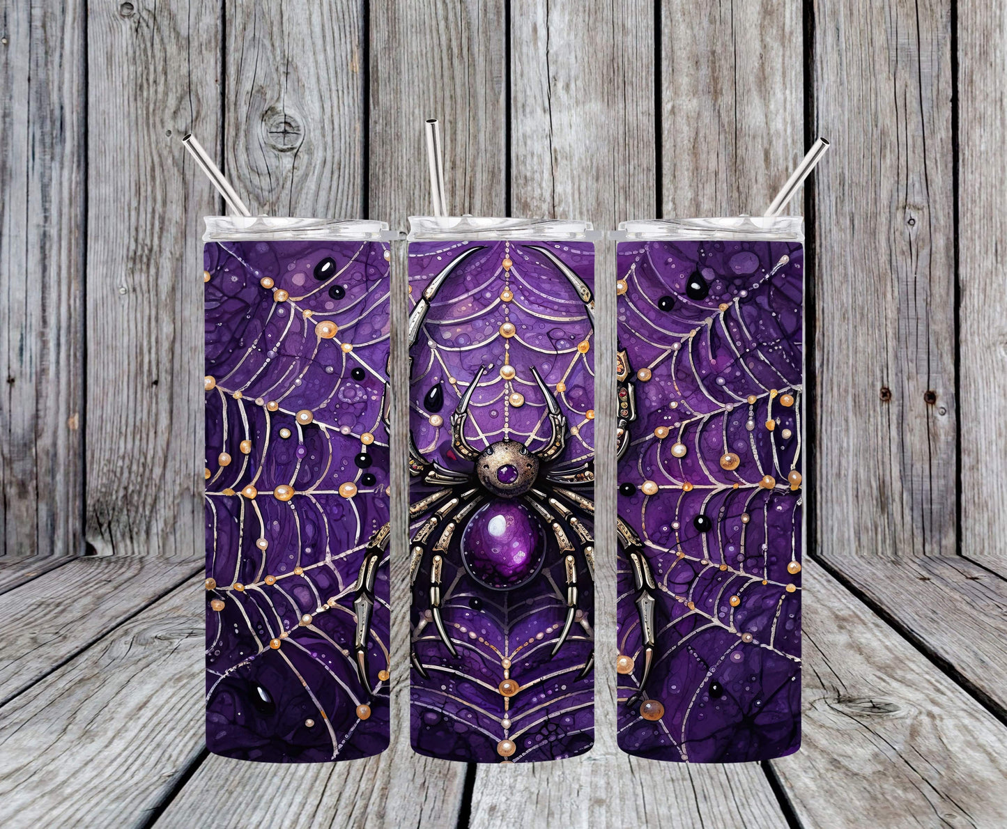 20oz gothic spider skinny tumbler