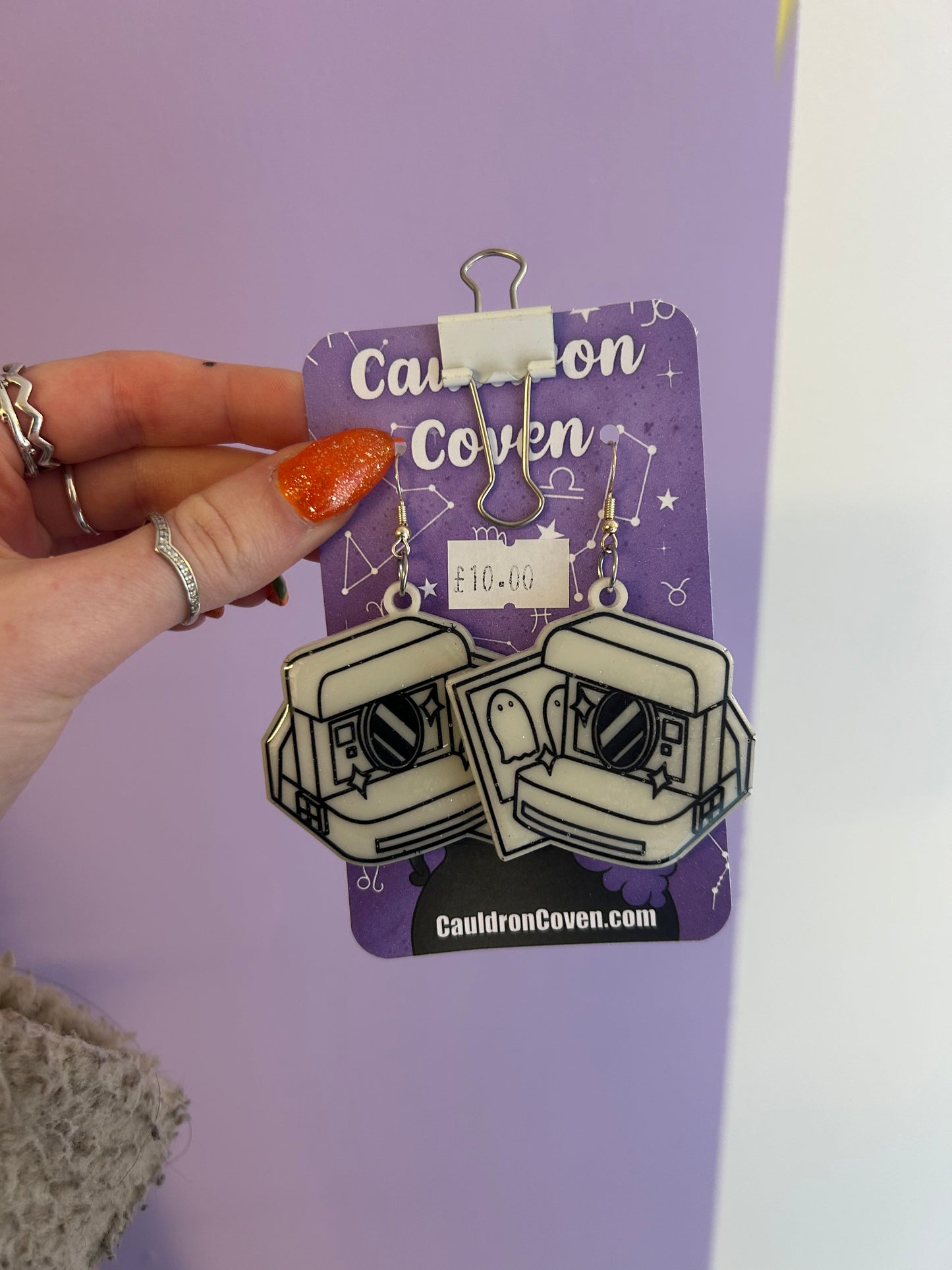 Ghost camera Resin earrings