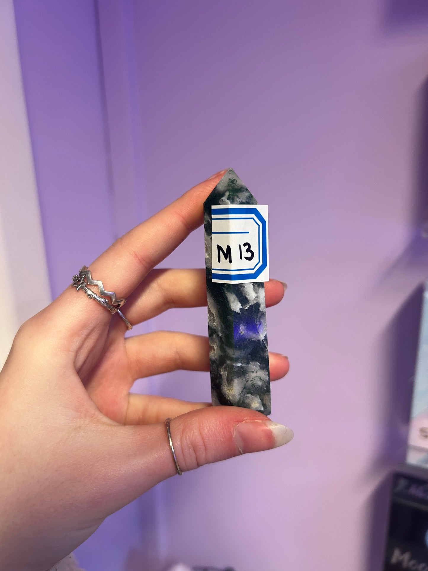 Moss agate Crystal tower