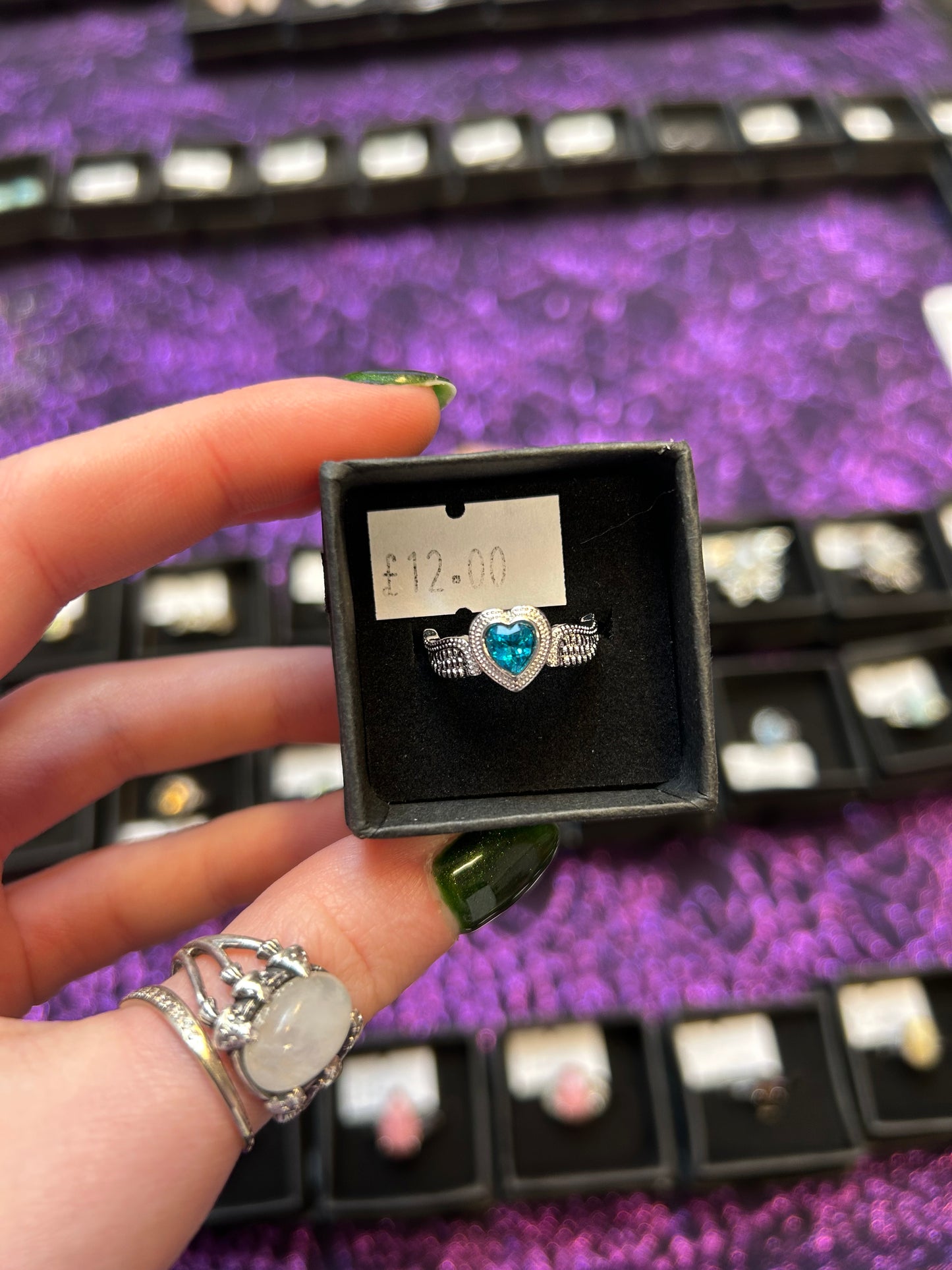 Blue topaz gemstone adjustable ring