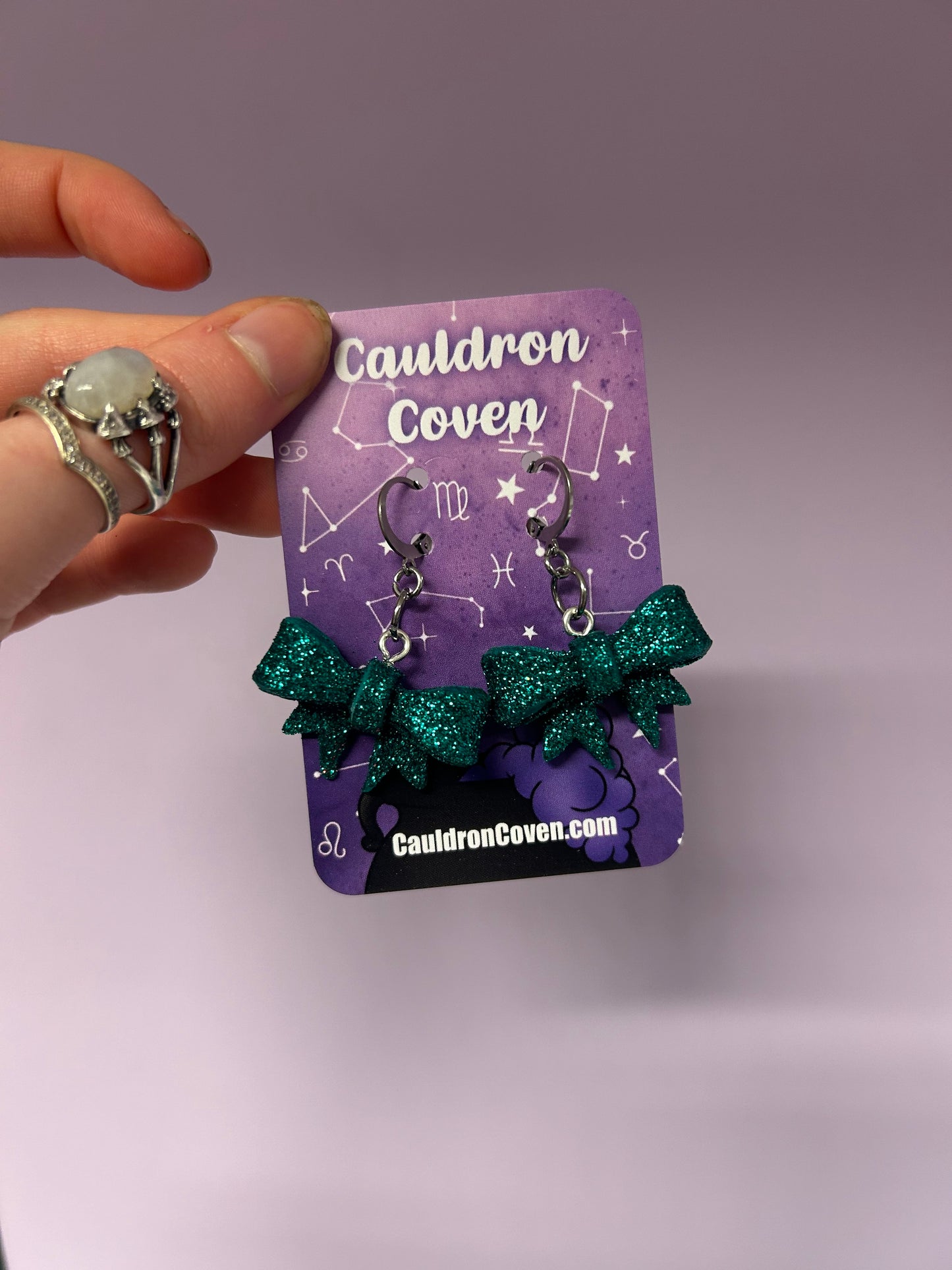 Christmas bow clay hoop Earrings