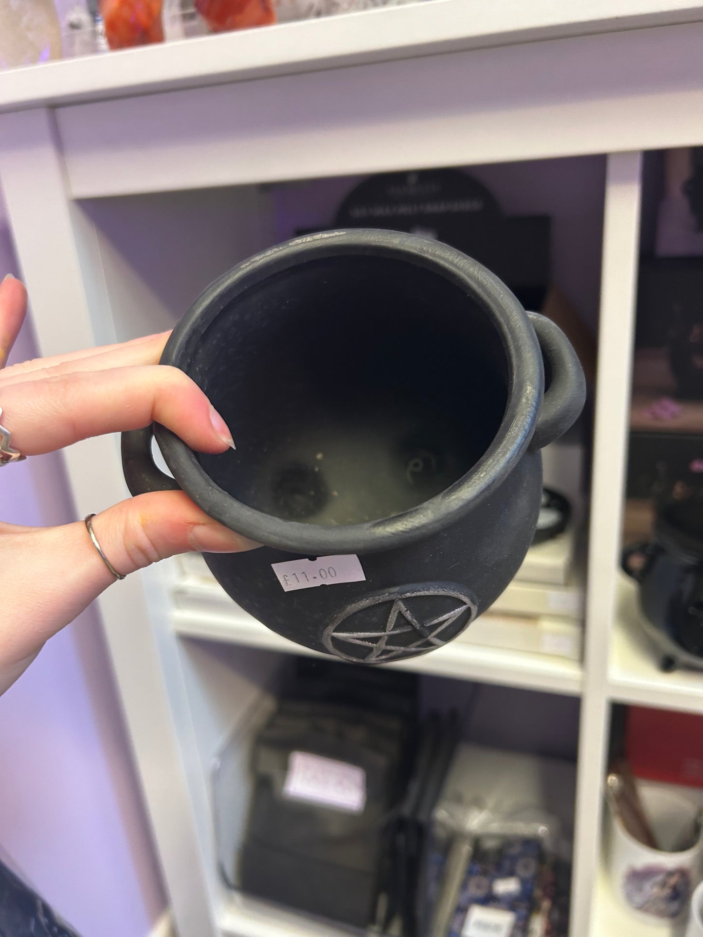 Pentagram cauldron plant/makeup/pen pot