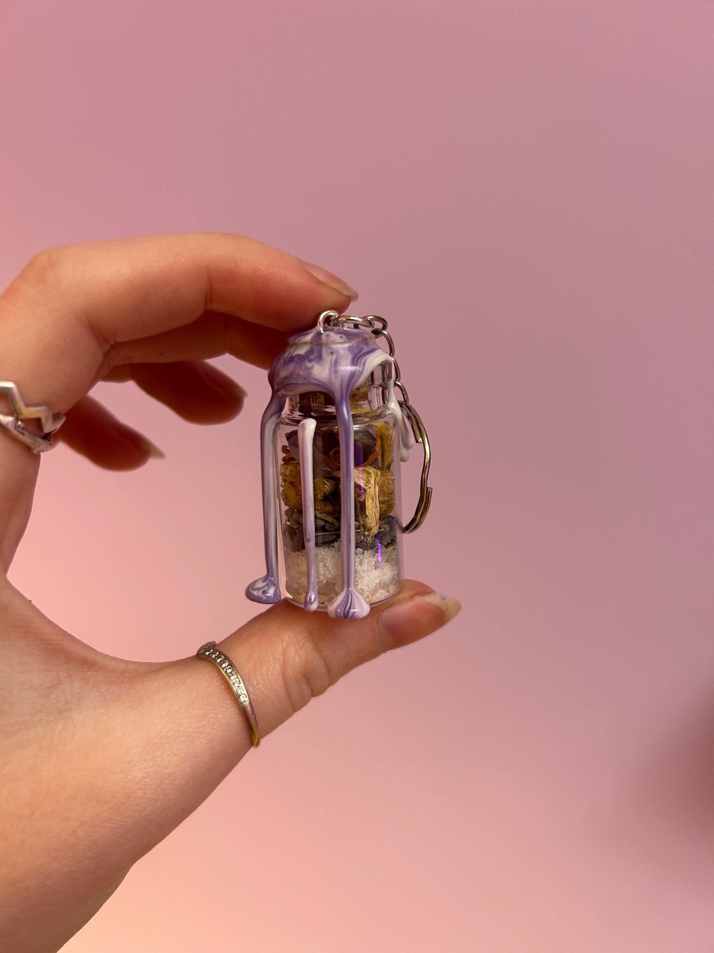 Anti anxiety spell jar keychain