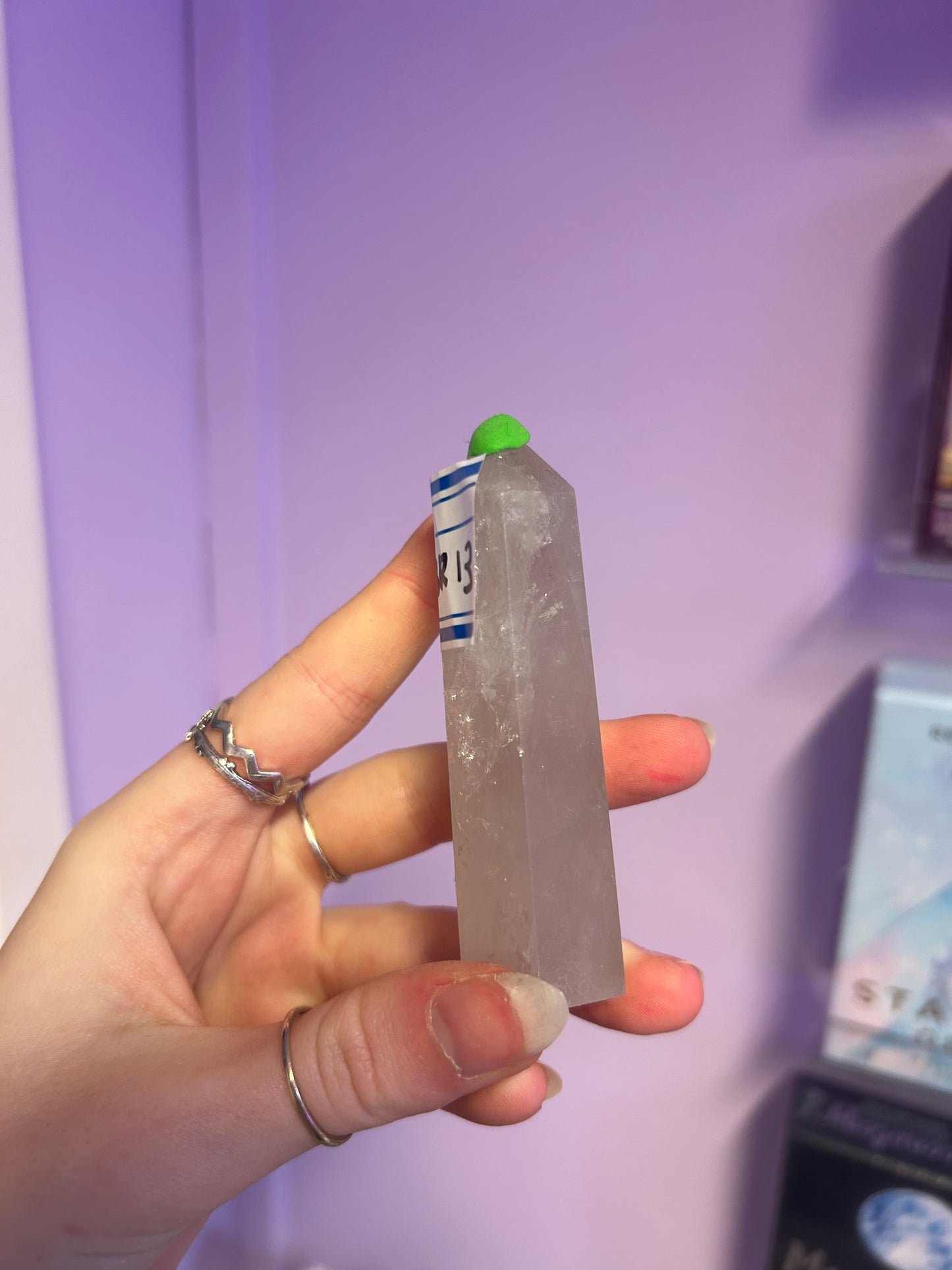 Blue rose quartz Crystal tower