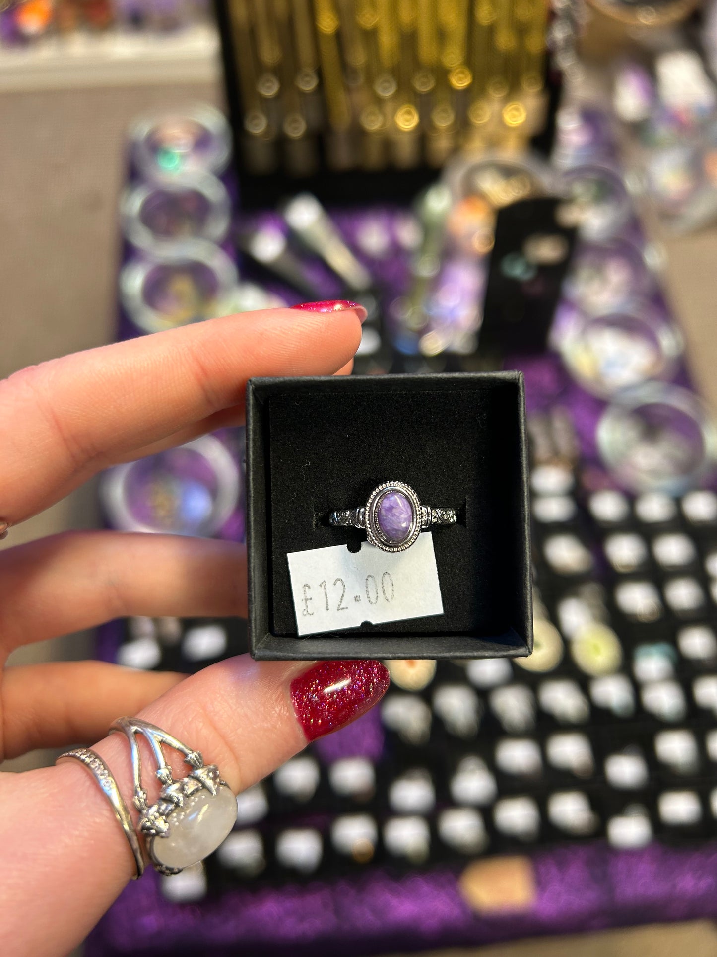 Charite gemstone adjustable ring