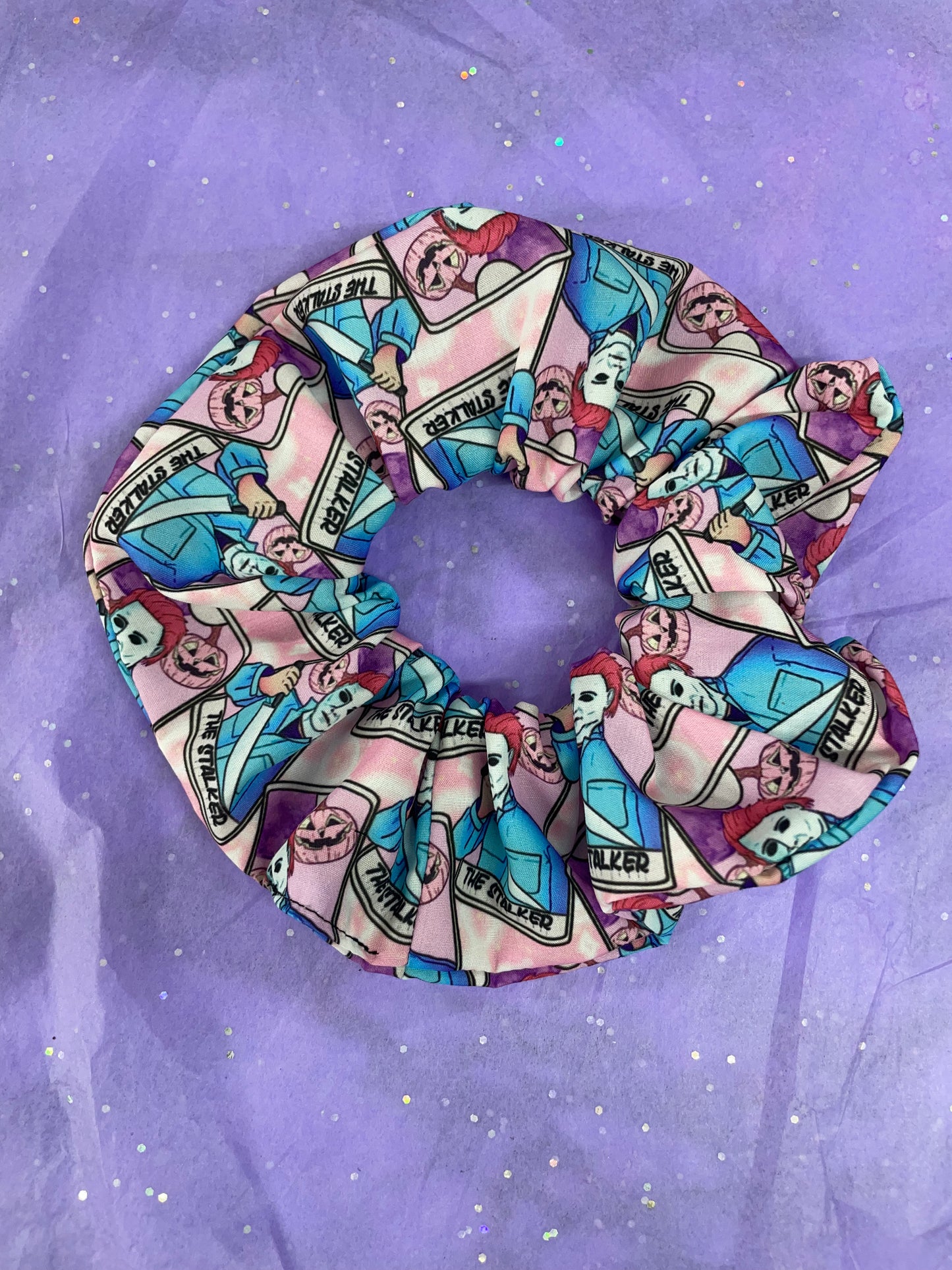 Pastel Michael tarot horror hair scrunchie