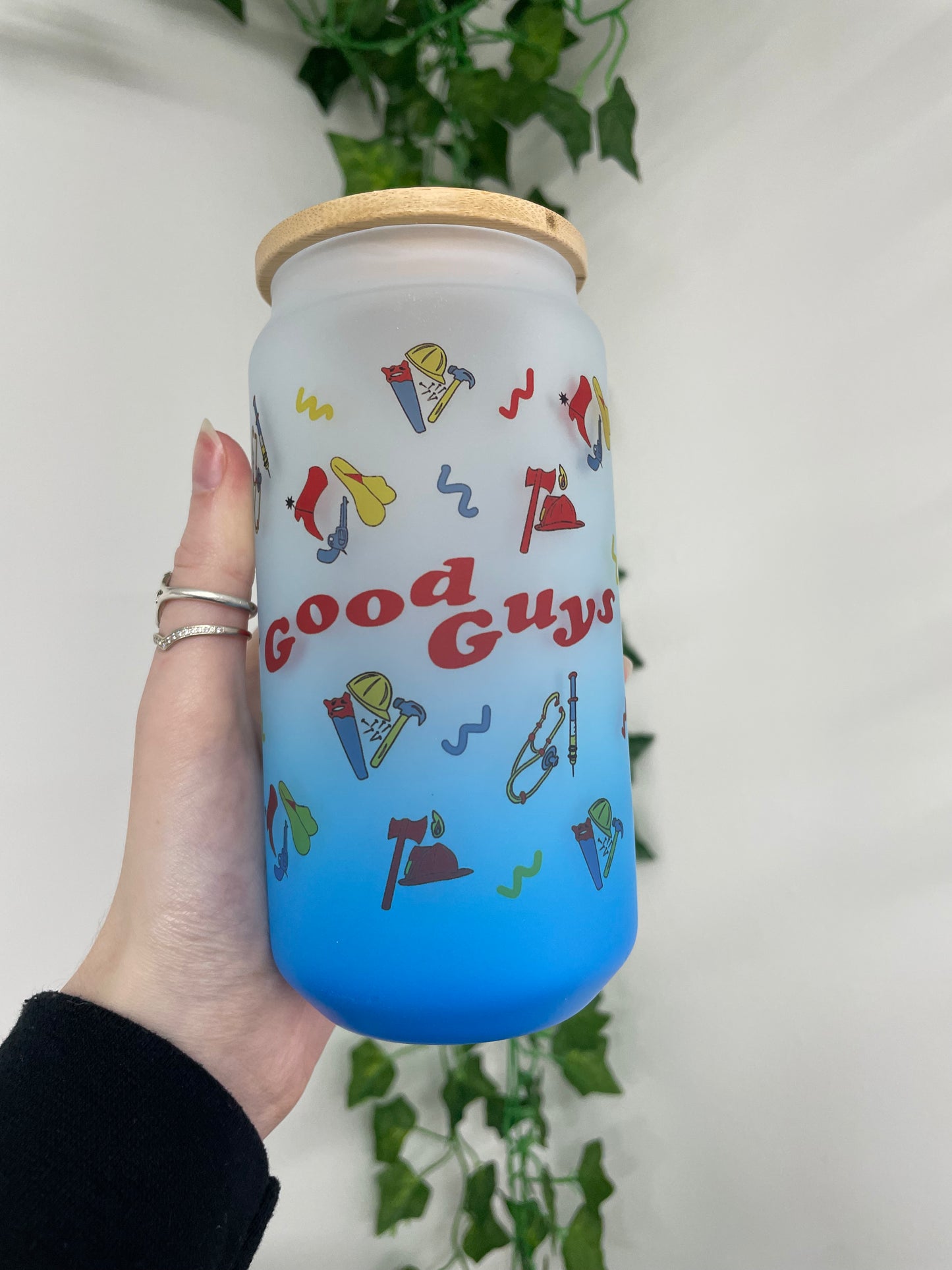 Good guys blue Libbey glass