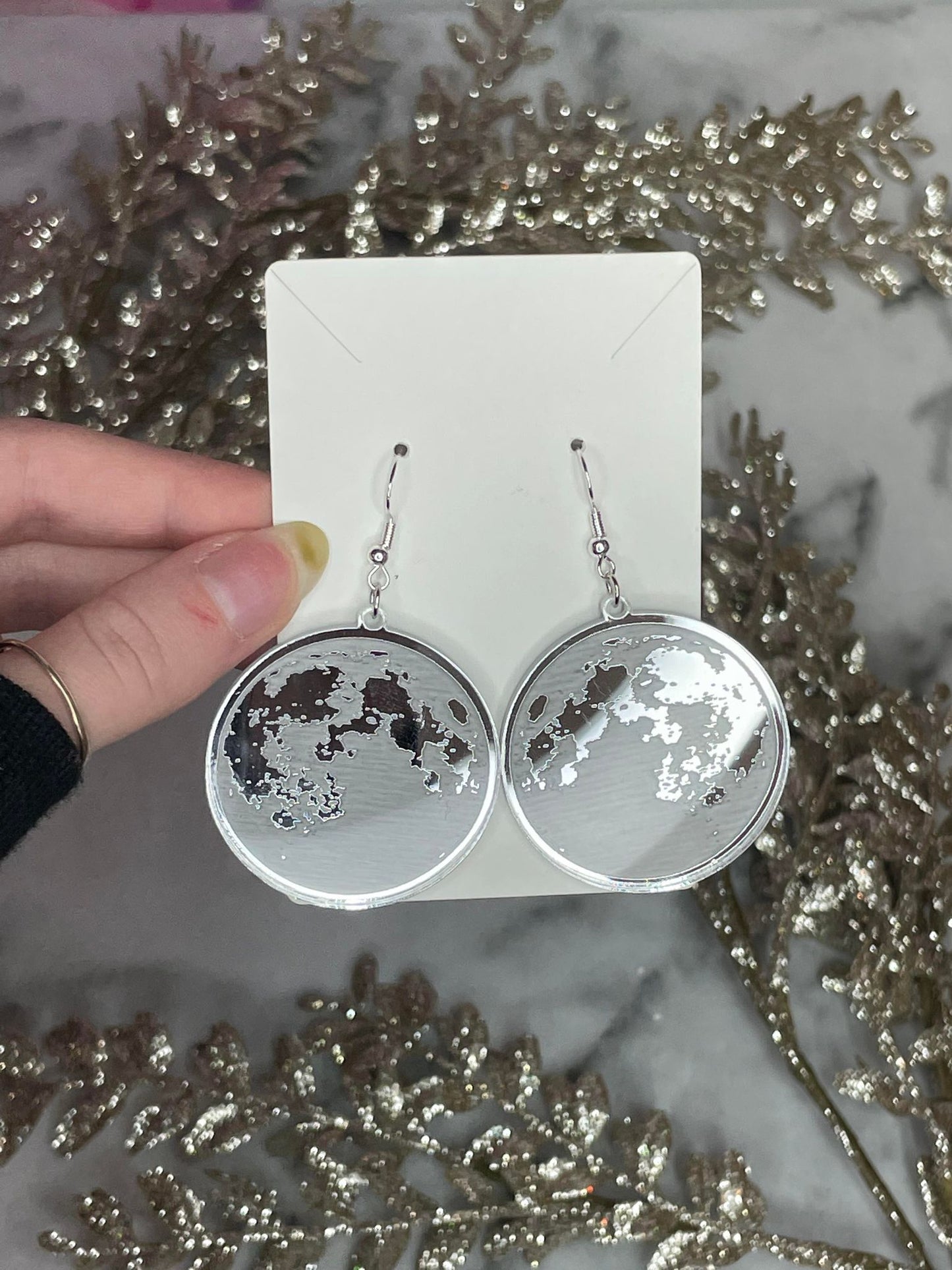 large moon Acrylic Earrings