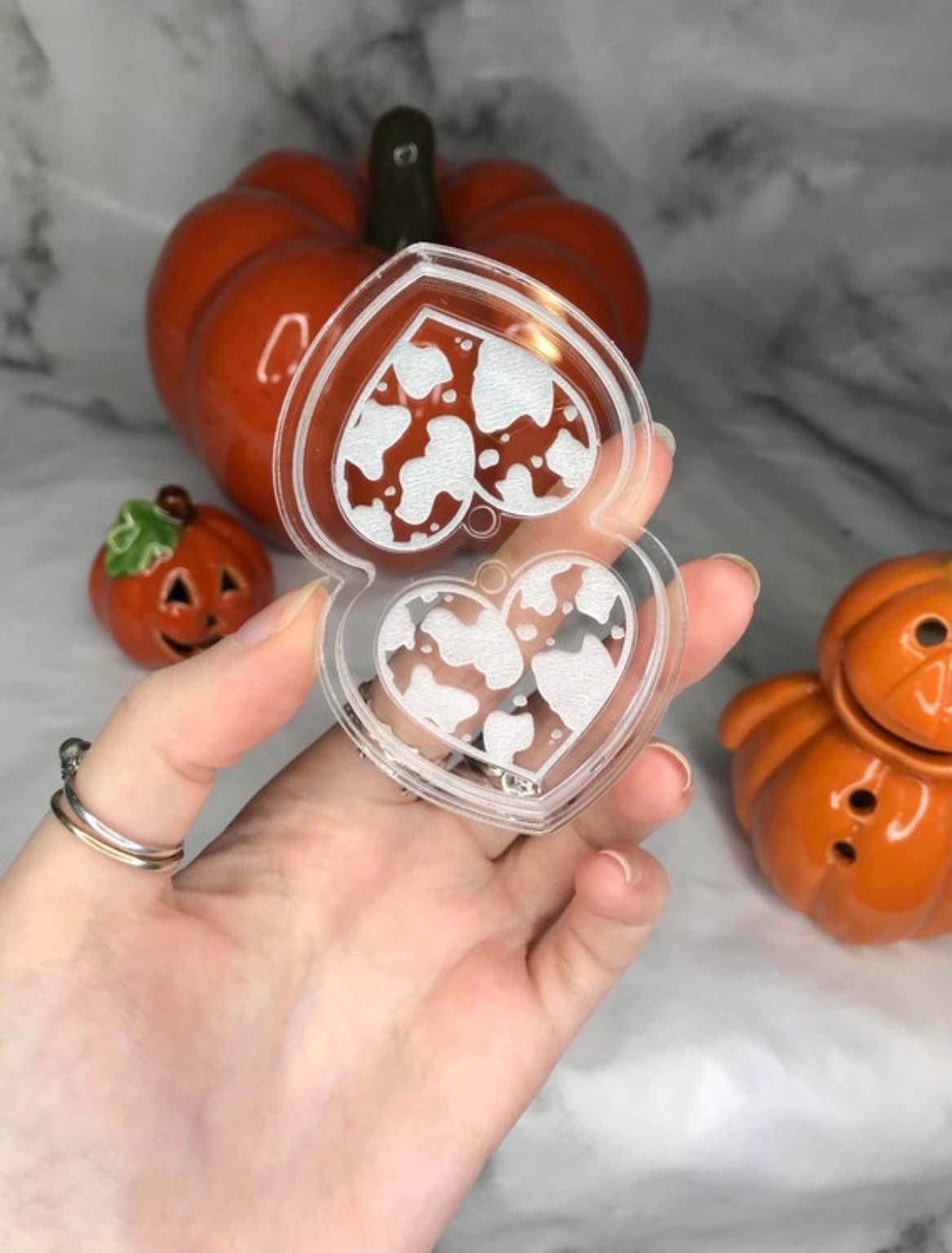 cow print heart - silicone earring moulds