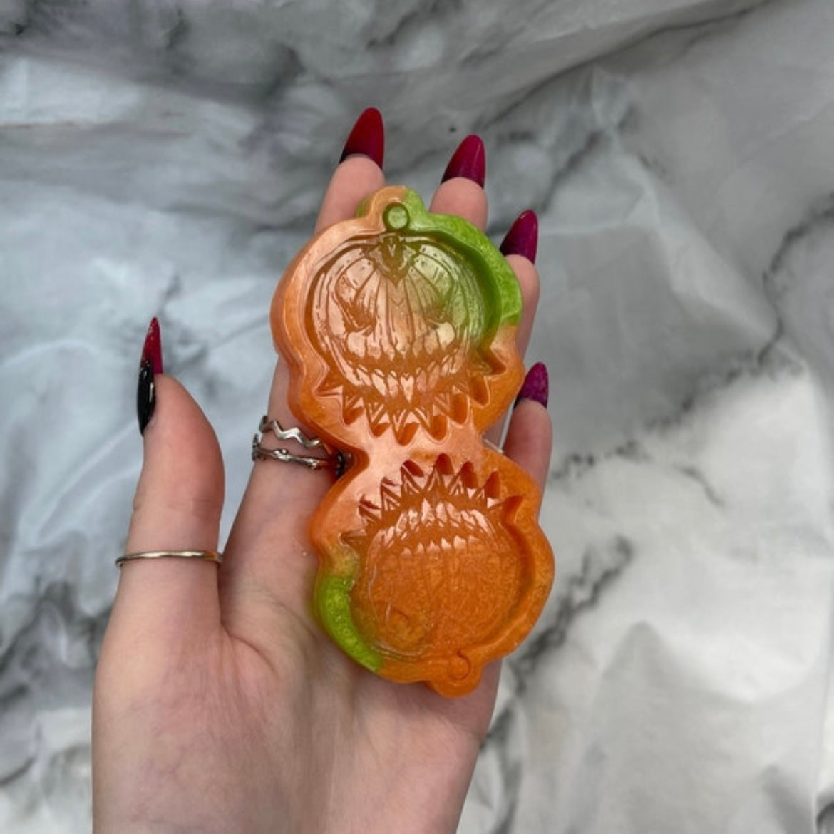 scary pumpkin - silicone earring mould