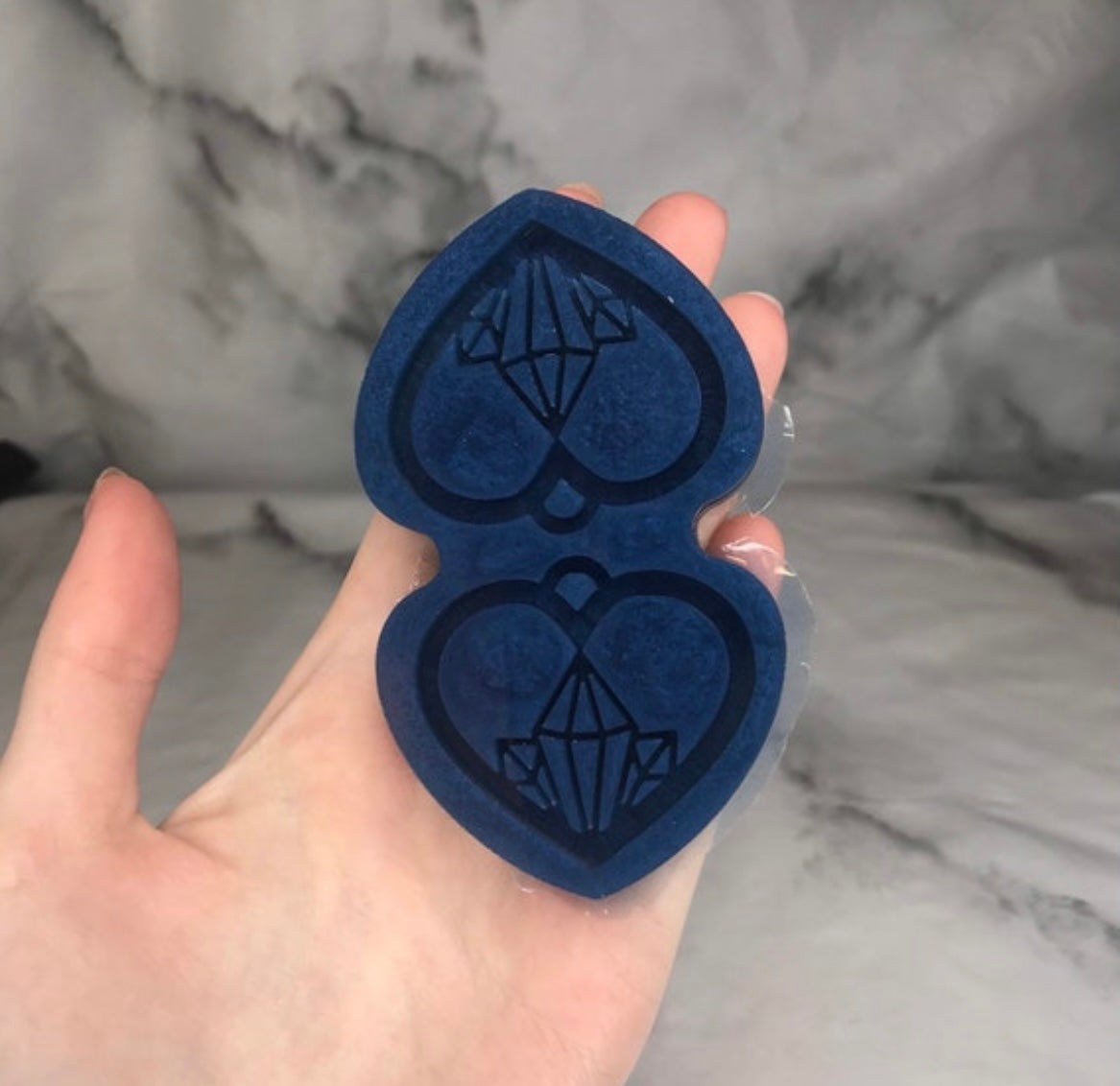 crystal hearts - silicone earring mould