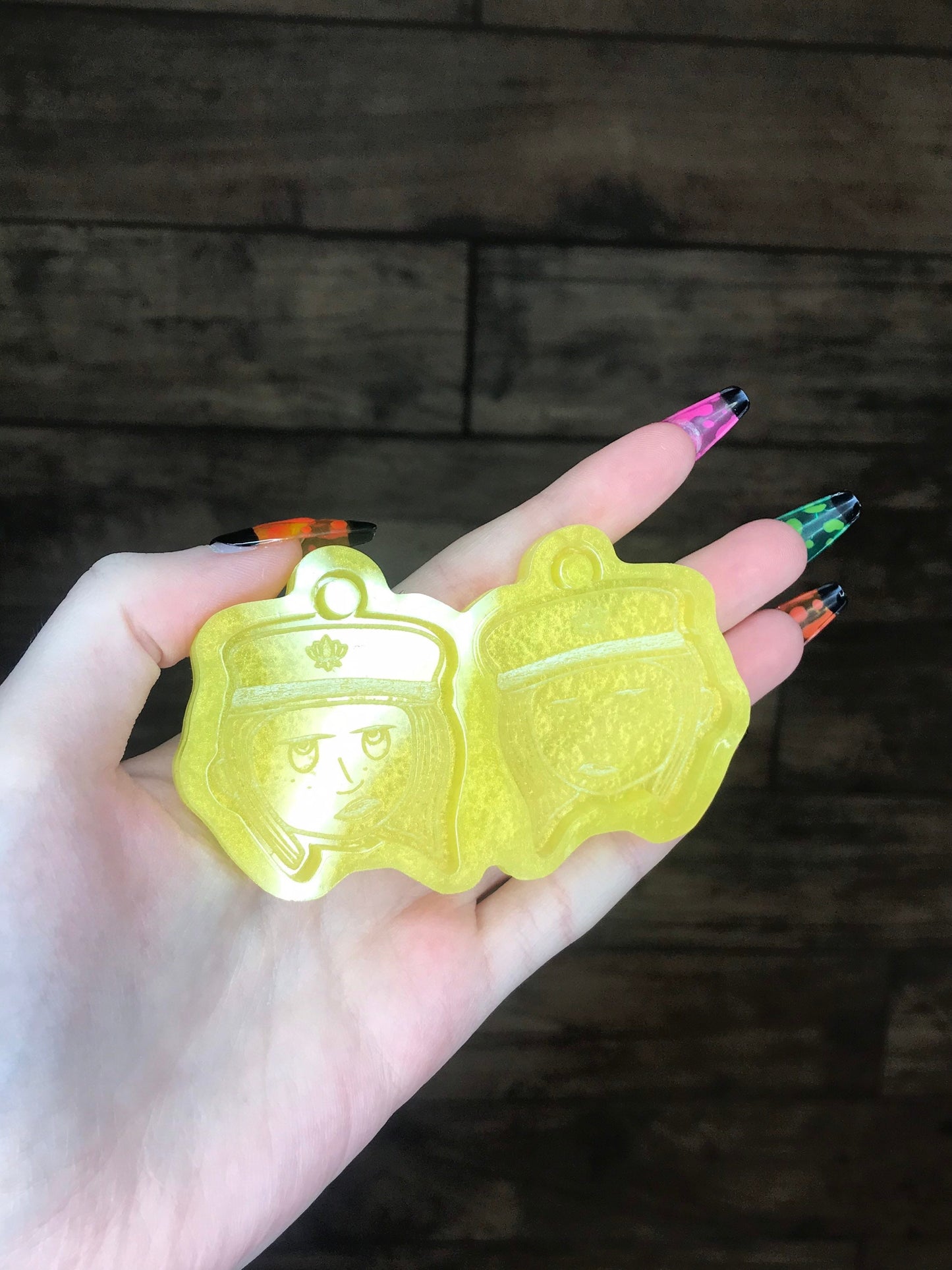 Grumpy button girl - silicone earring mould