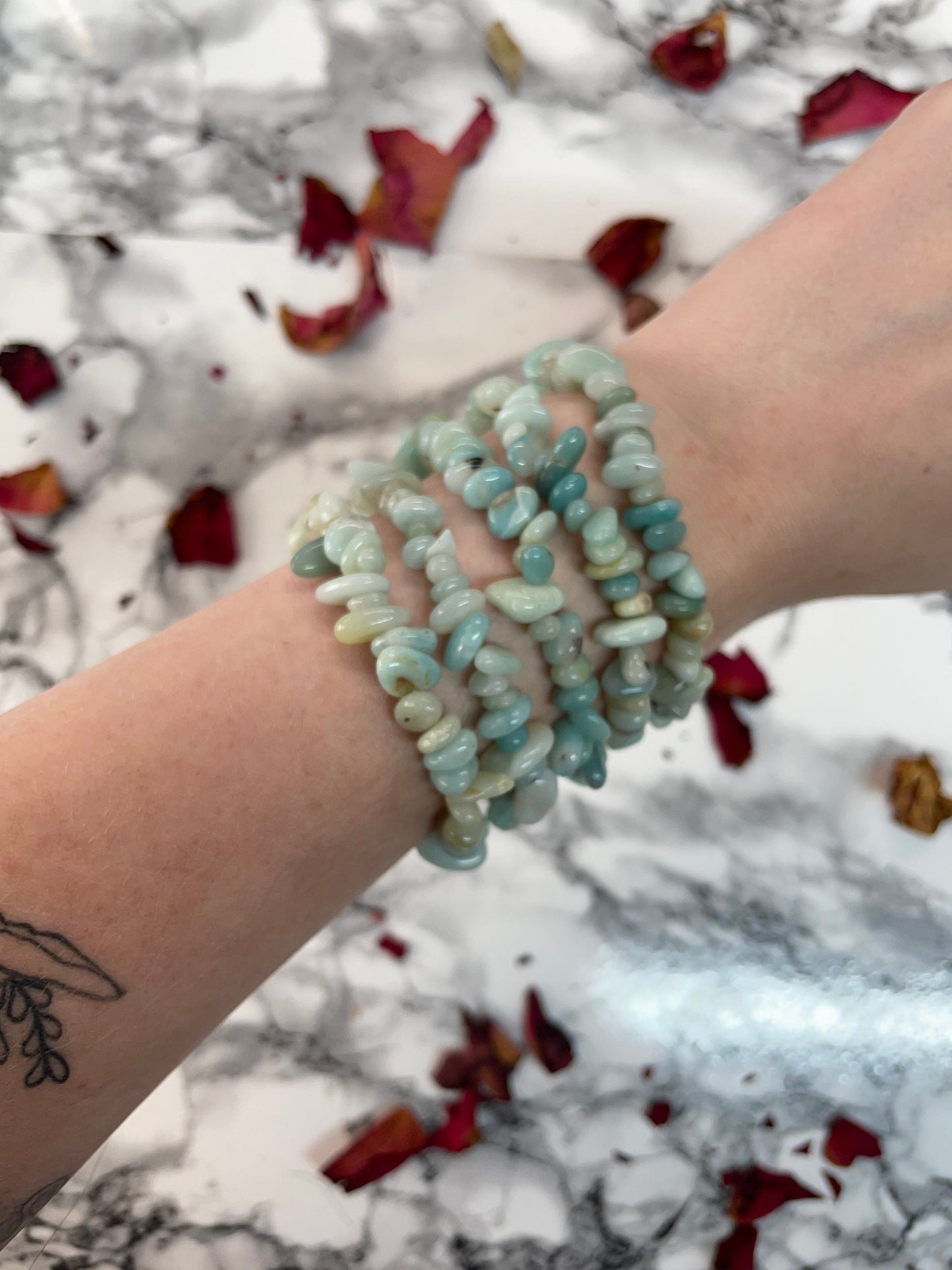 Amazonite Crystal chip bracelet