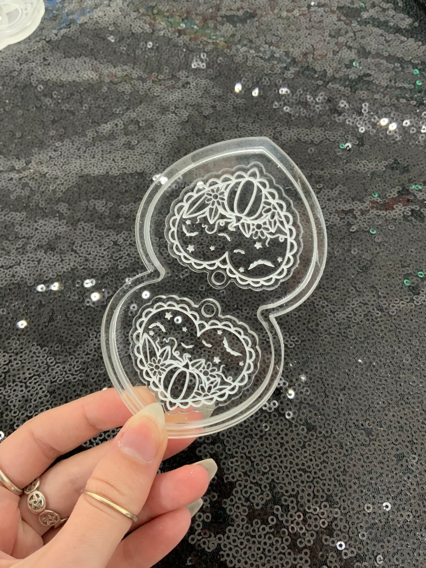 Pumpkin patch hearts silicone earring mould