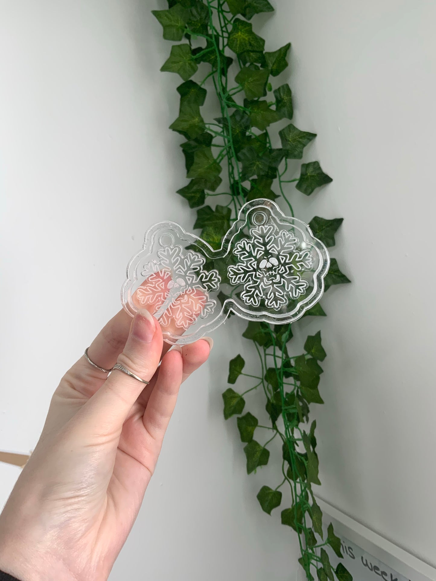 Creepy Christmas snowflake silicone earring mould