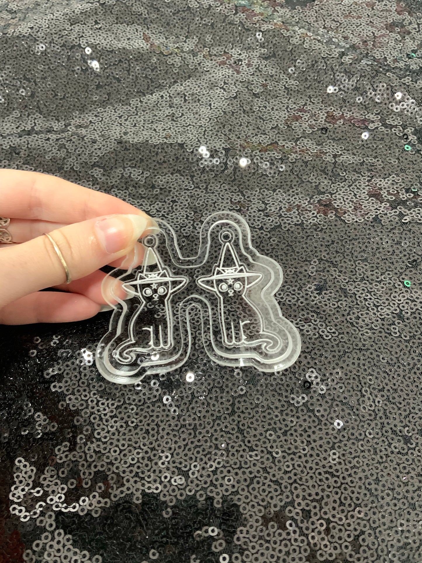 Witchy cats silicone earring mould