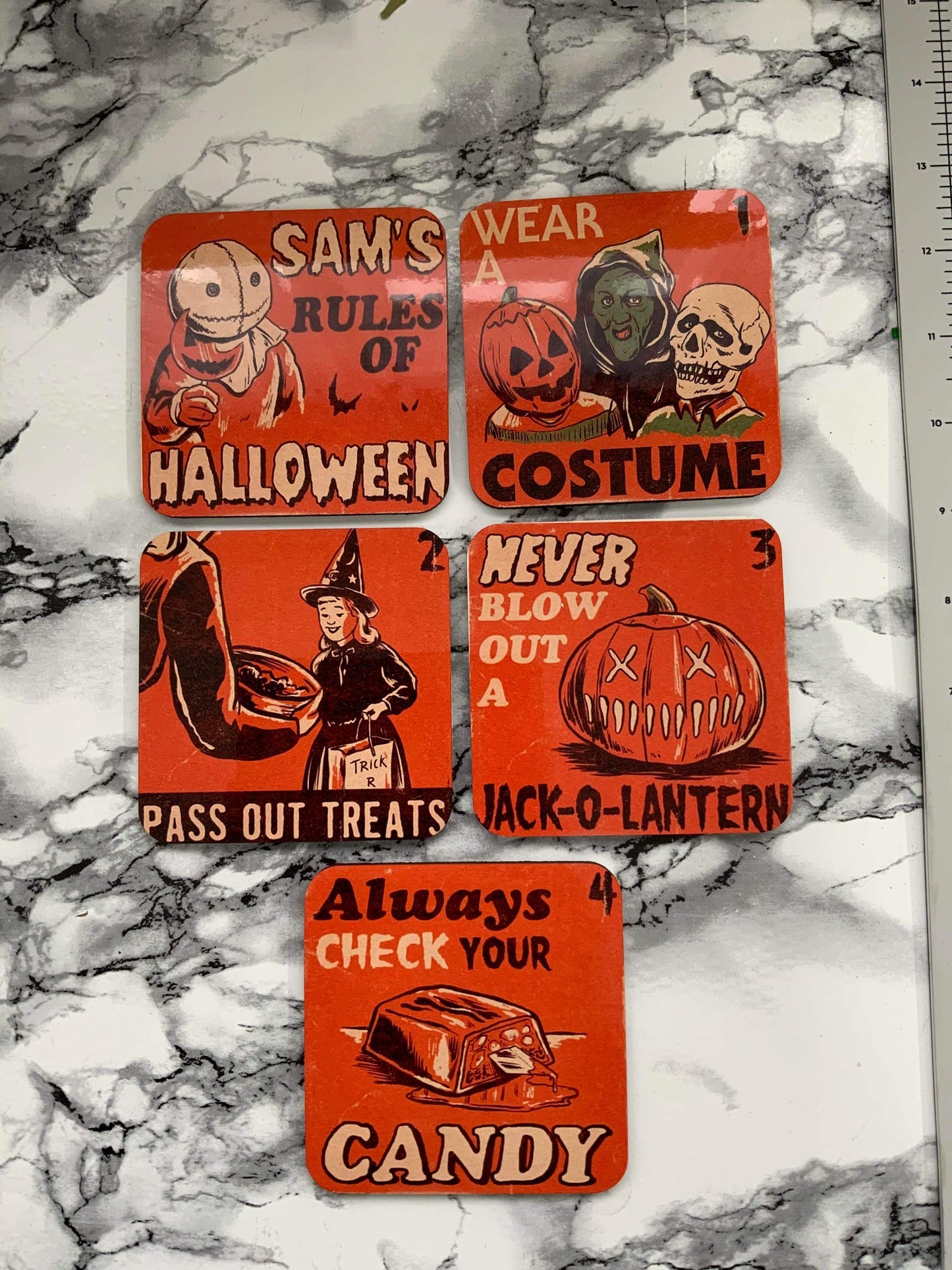 Sams Halloween rules set of 5 Coaster