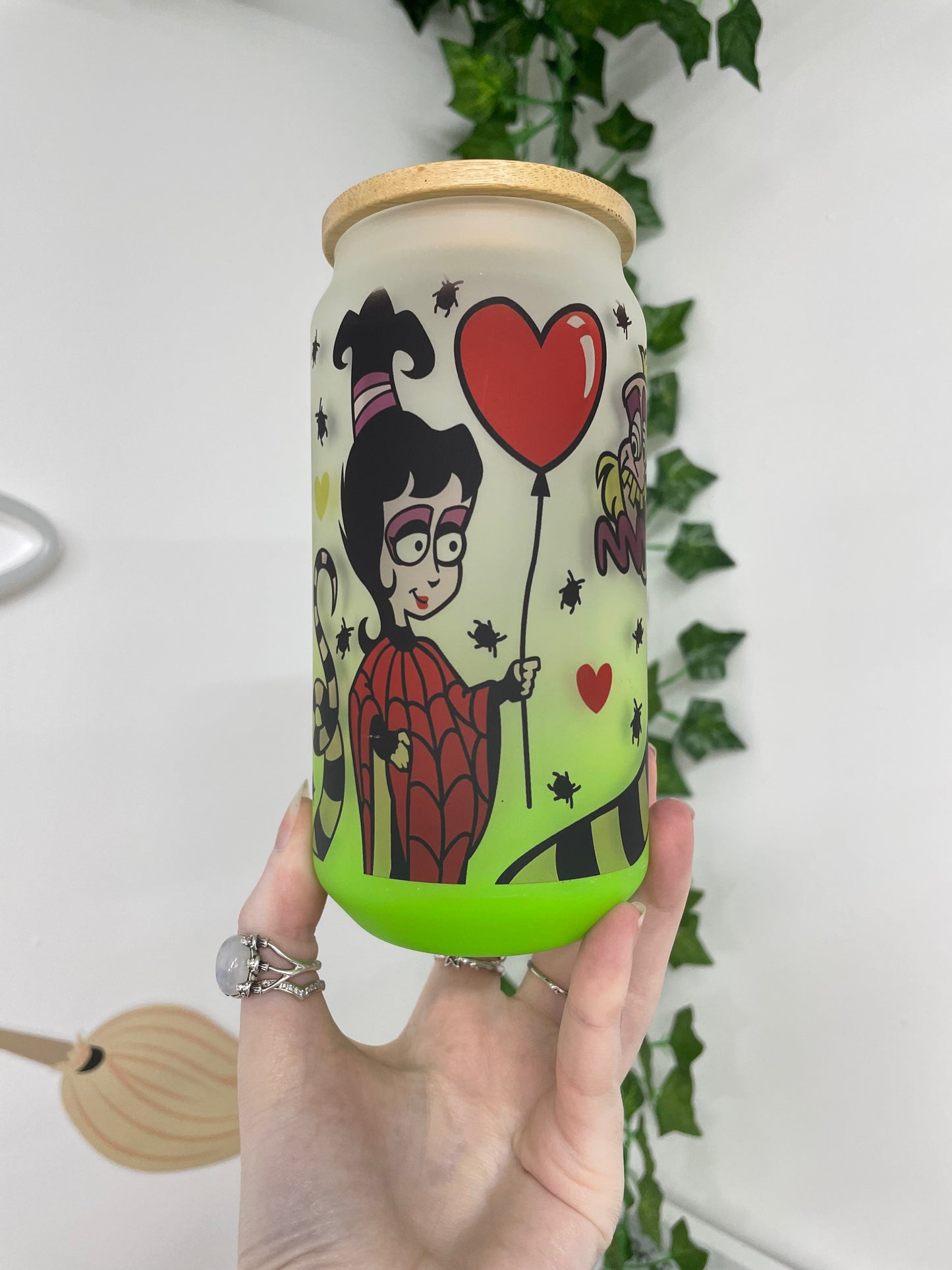 Green beetle snake Libbey glass