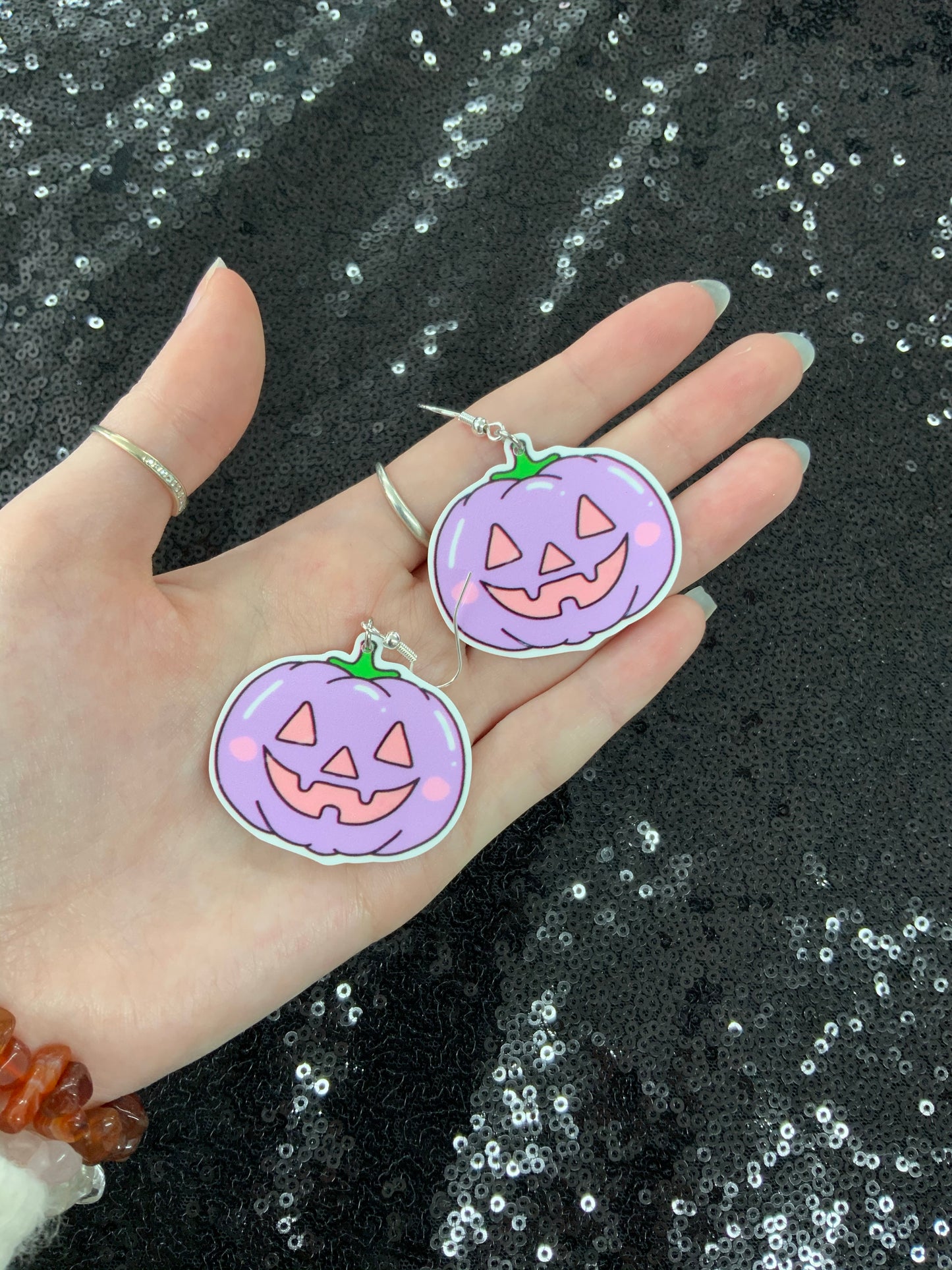Pastel purple pumpkins earrings