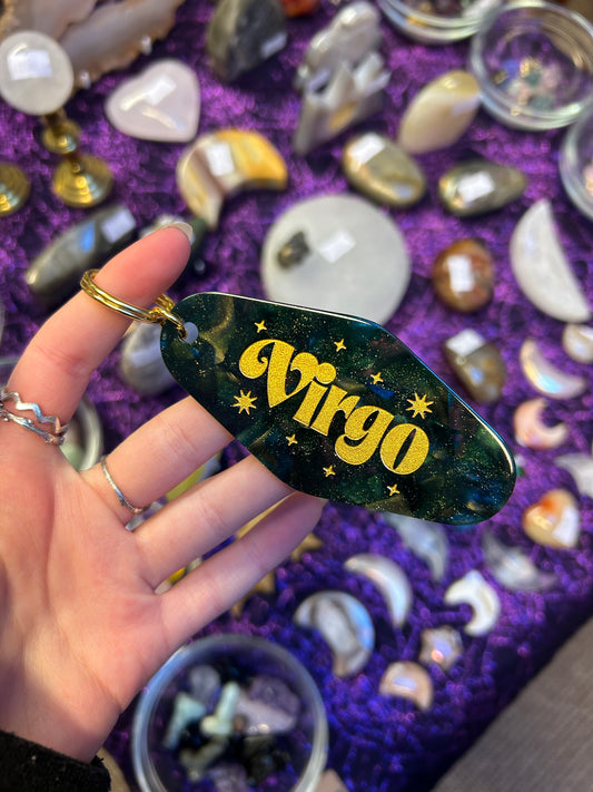 Virgo zodiac keychain