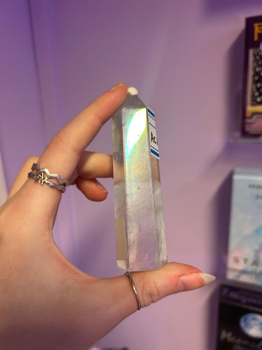 Aura Clear quartz Crystal tower