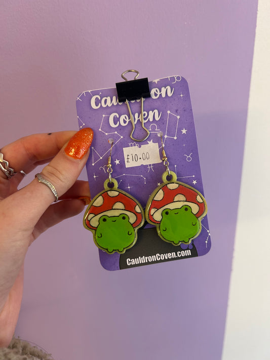 Mushy frog Resin earrings
