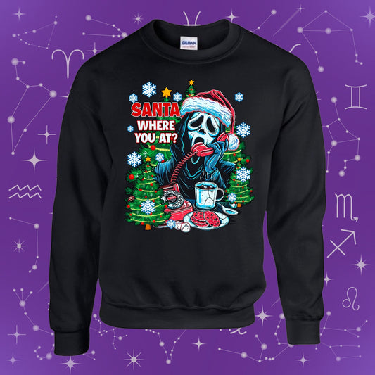 Santa? Where you at? Sweatshirt black PREORDER