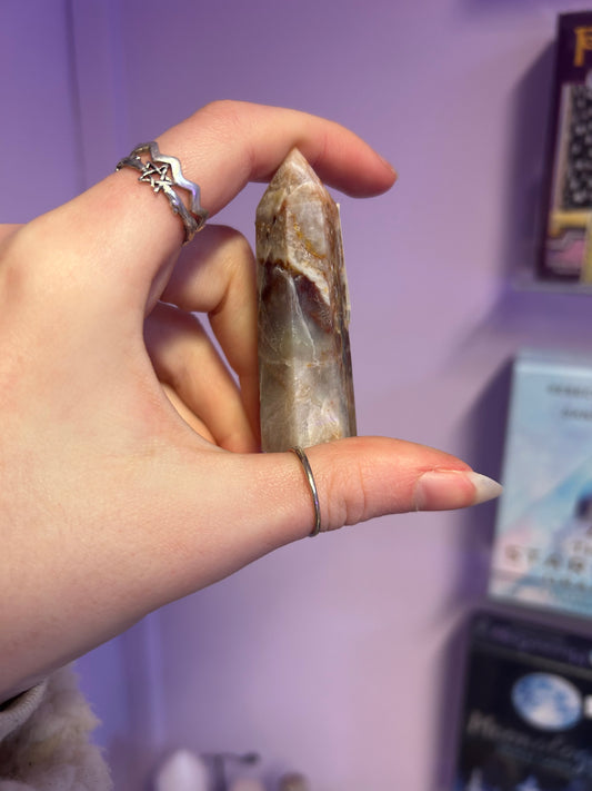 Crazy lace agate Crystal tower