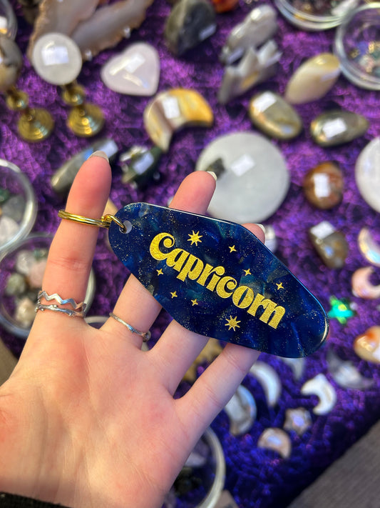 Capricorn zodiac keychain