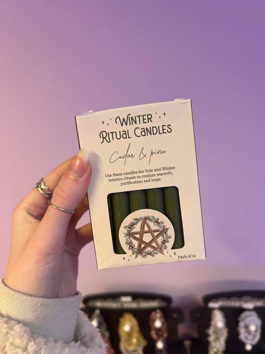Winter ritual Spell candles