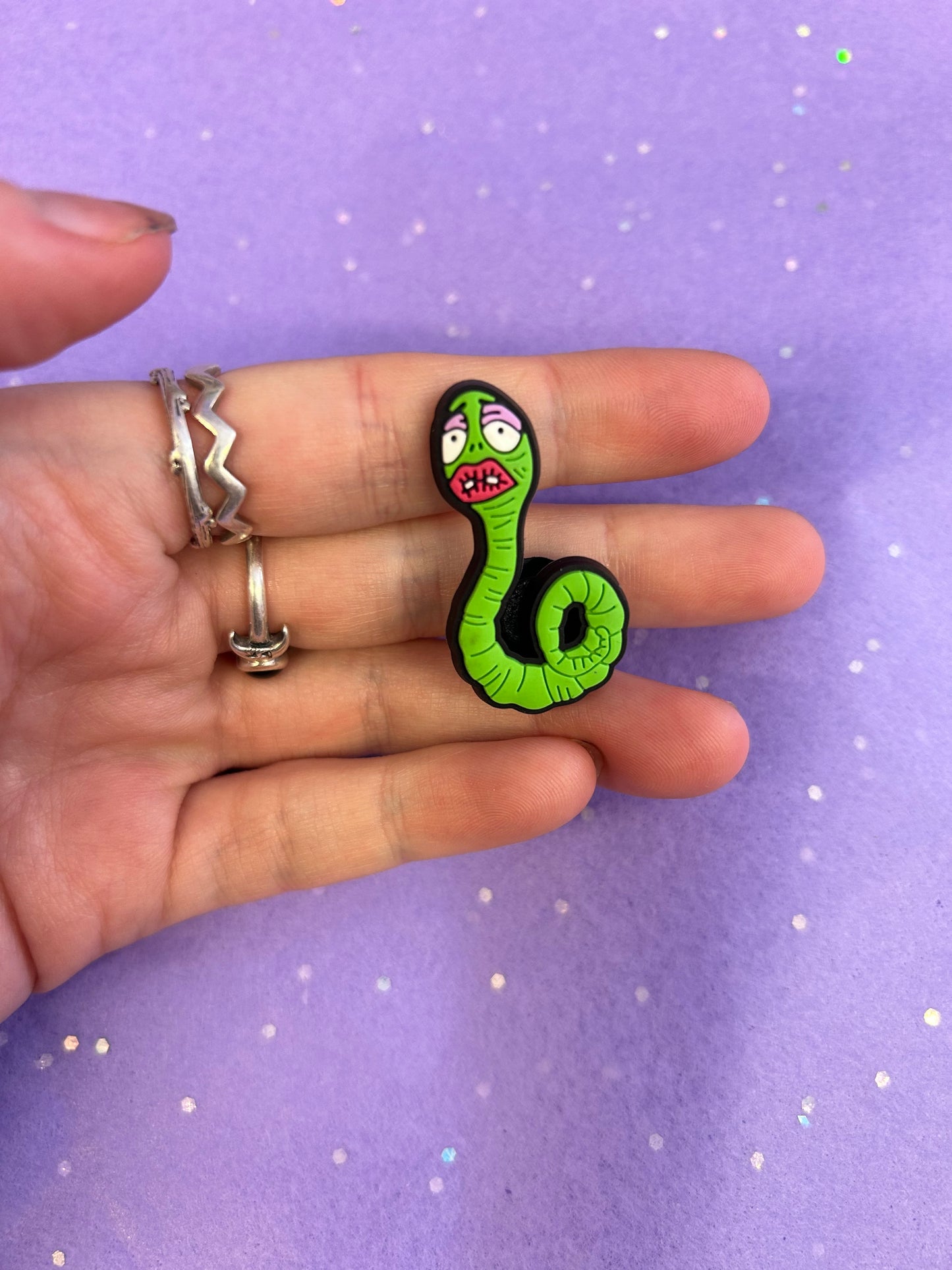 Worm croc charm