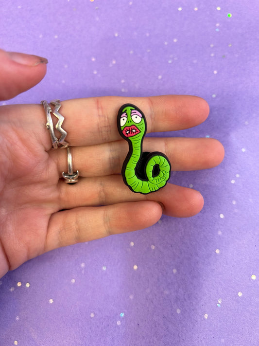 Worm croc charm