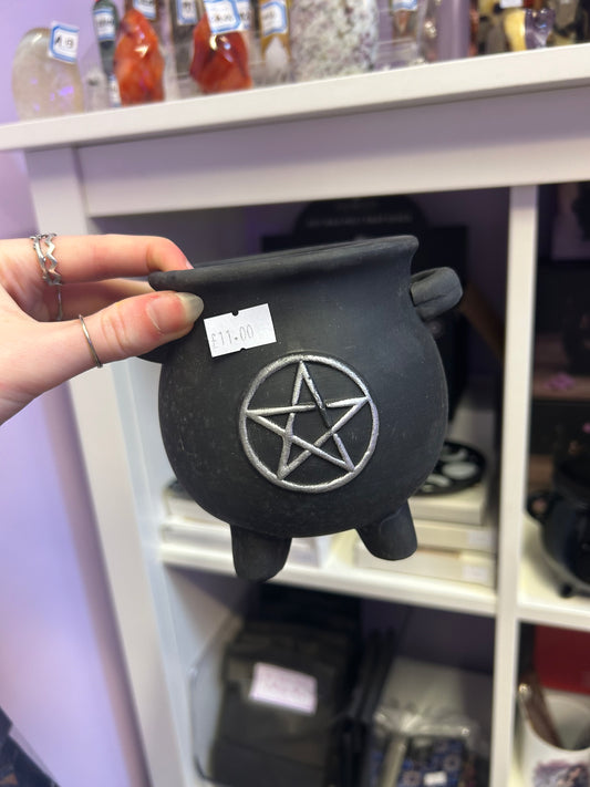 Pentagram cauldron plant/makeup/pen pot