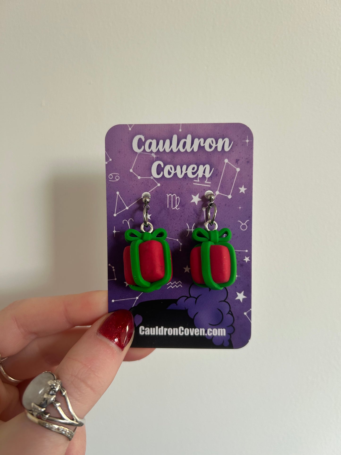 Christmas present clay stud Earrings