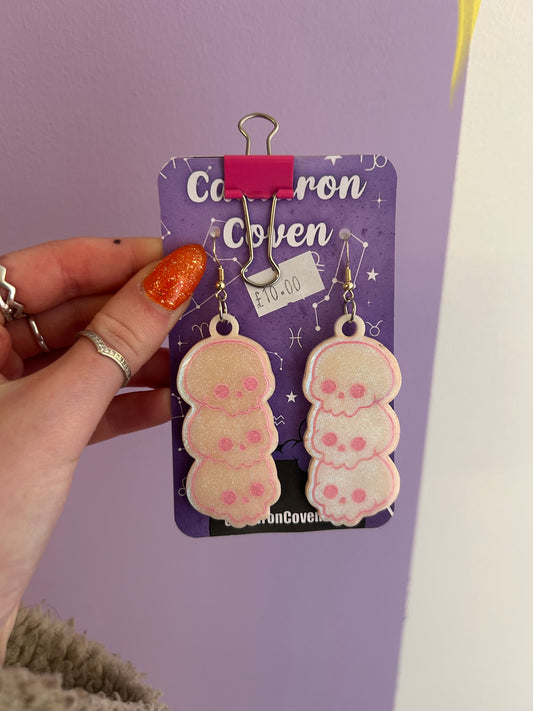 Iridescent pink Resin earrings