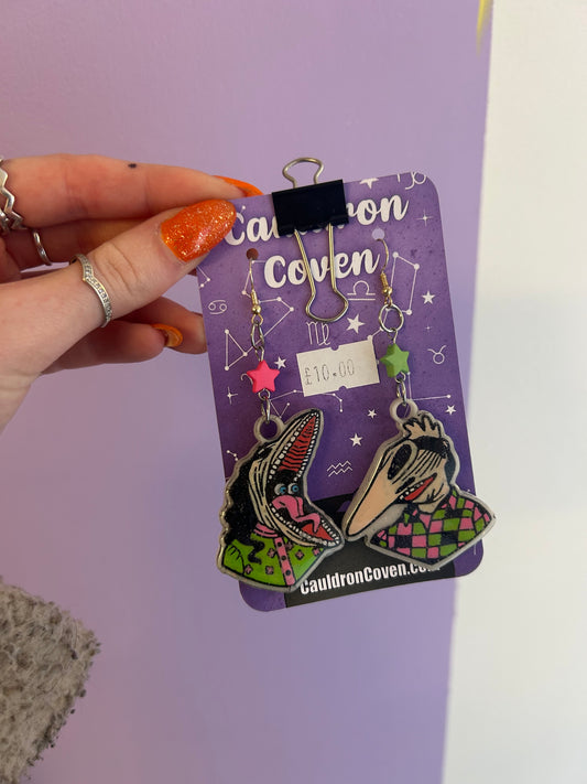 Adam and barbra Resin earrings