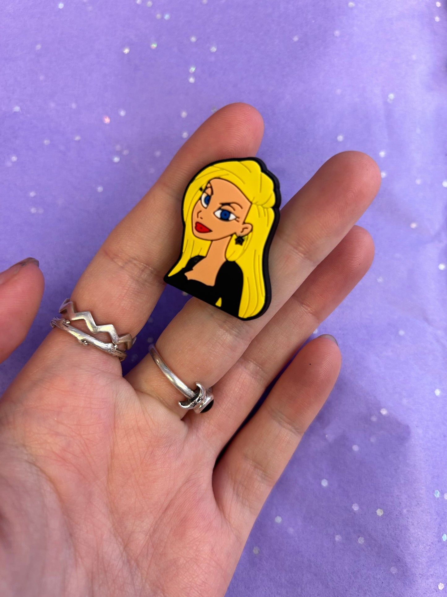 Blonde witch croc charm