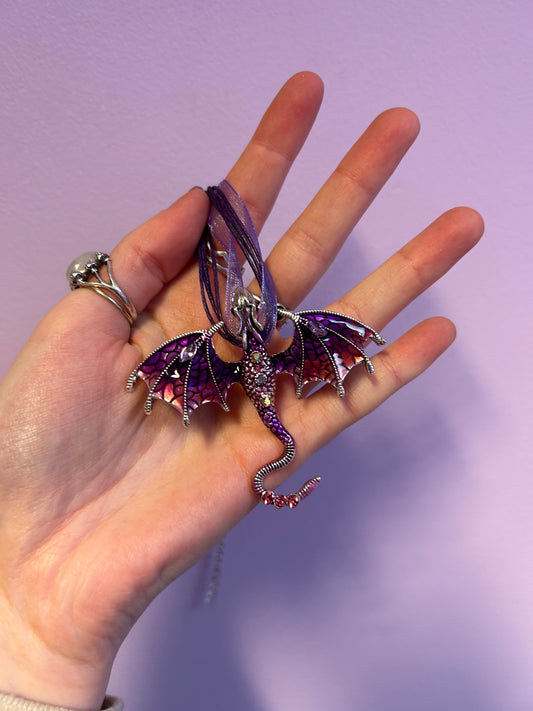 Purple dragon necklace / broach