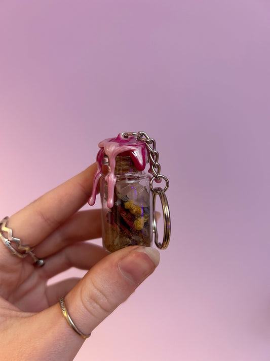 Self love spell jar keychain