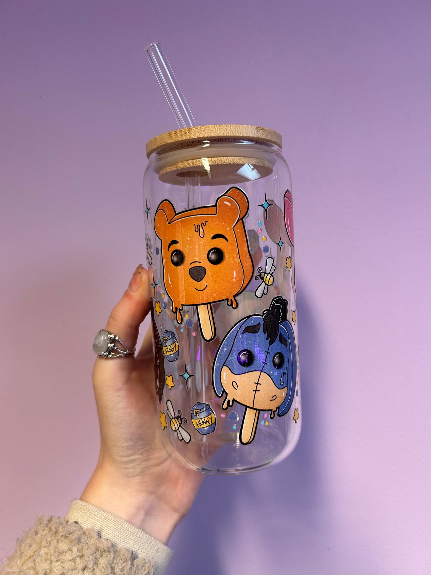 Lollipop honey bear Libbey glass