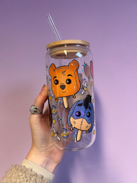 Lollipop honey bear Libbey glass