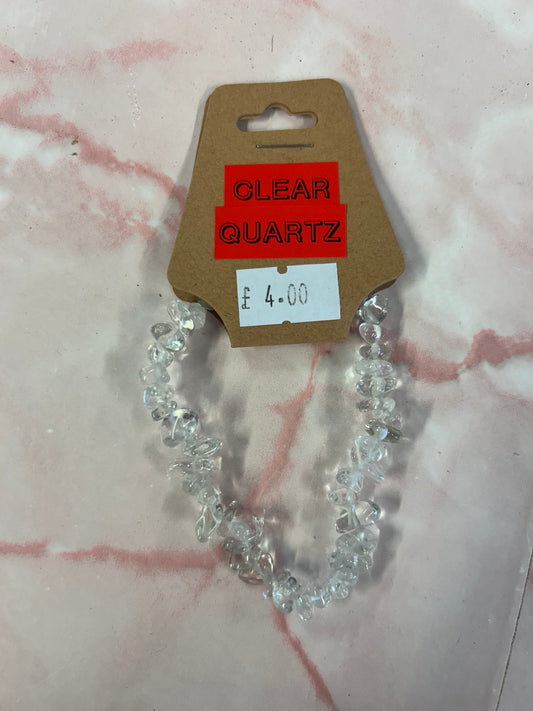Clear quartz Crystal chip bracelet