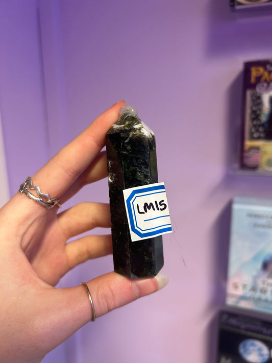 Moss agate Crystal tower