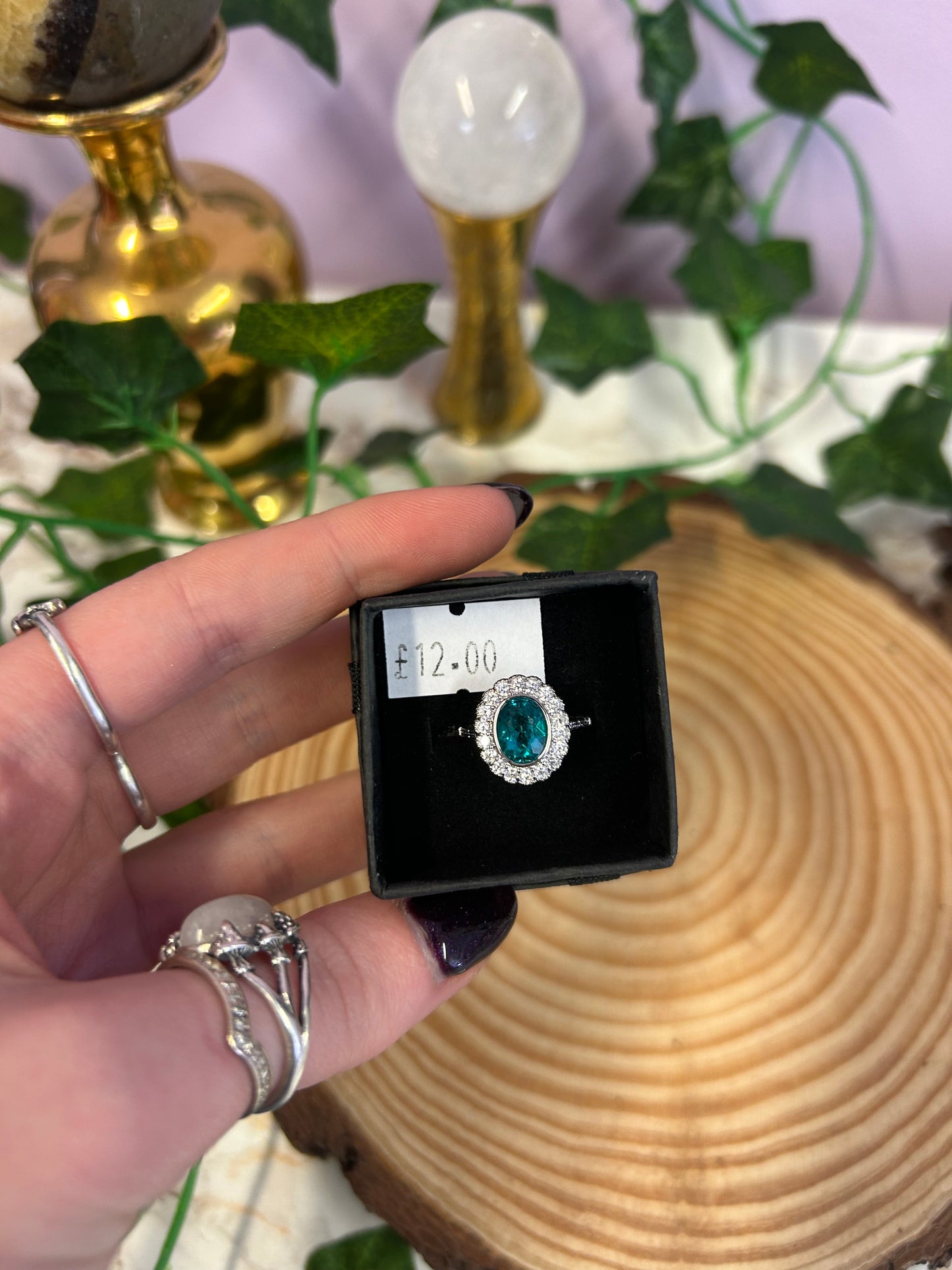 Paraiba topaz gemstone adjustable ring (rare)